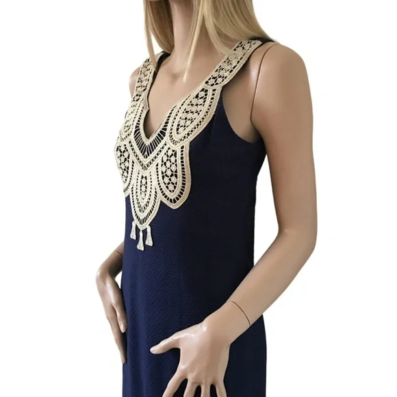 Lilly Pulitzer Dress All Cotton with Gold AppliquΓ© Front Mini Sleeveless - Picture 6 of 15